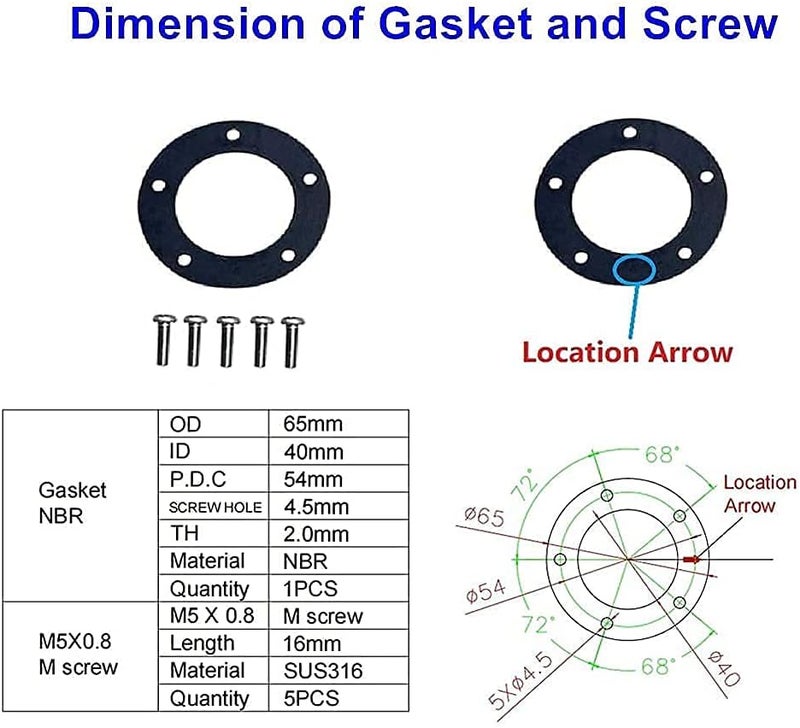 AODITECK Fuel Sending Unit Gasket for Fuel Sender Water Level Senor Tank Sender Gas Level Replacement Gasket (NBR) Kit Marine Boat Vehicles - Image 3